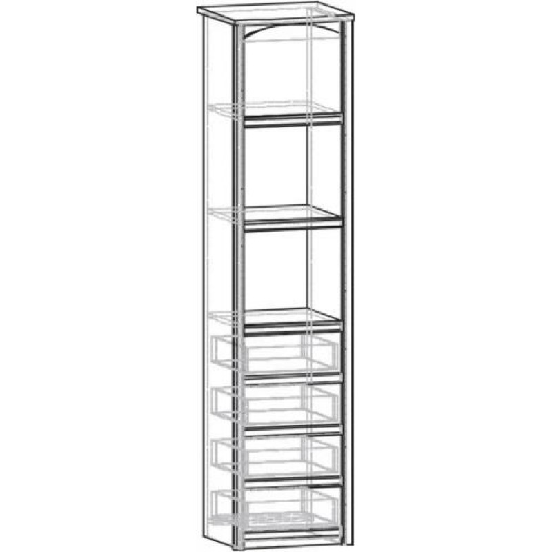 Пенал Меблі Сервіс Валенсія 1Д+4Ш дуб самоа