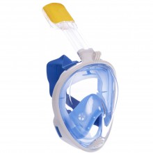 Маска для снорклінгу з диханням через ніс Swim One M2068G (силікон, пластик, р-р L-XL) Білий-блакитний (PT0845)