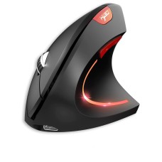 Вертикальна миша бездротова HYSJ Т22 з акумулятором та RGB підсвічуванням 2,4G+Bluetooth Чорний