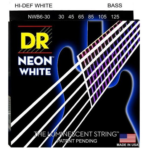 Струни для бас-гітари DR NWB6-30 Hi-Def Neon White K3 Coated Medium Bass Guitar 6 Strings 30/125 Струни для бас-гітари DR NWB6-30 Hi-Def Neon White K3 Coated Medium Bass Guitar 6 Strings 30/125