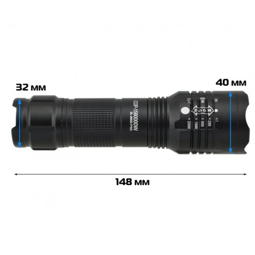 Тактичний ручний акумуляторний ліхтар X-BALOG BL-8900 P50 zoom X-BALOG BL-8900