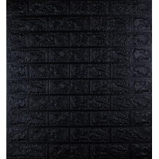 Самоклеюча декоративна 3D панель 3D Loft 700x770x5 мм Чорний (151)