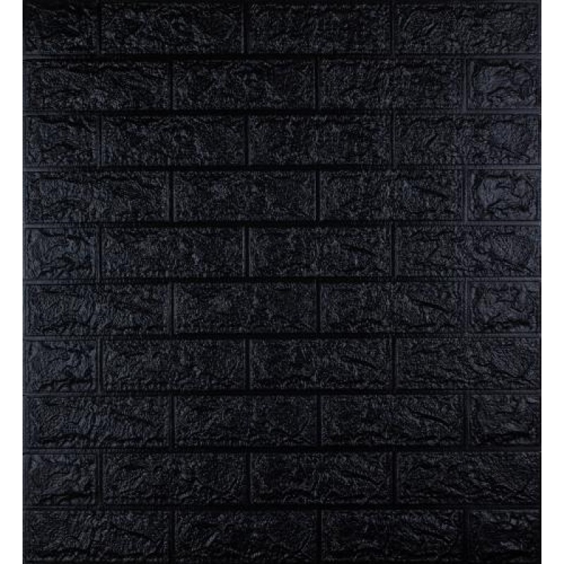 Самоклеюча декоративна 3D панель 3D Loft 700x770x5 мм Чорний (151)