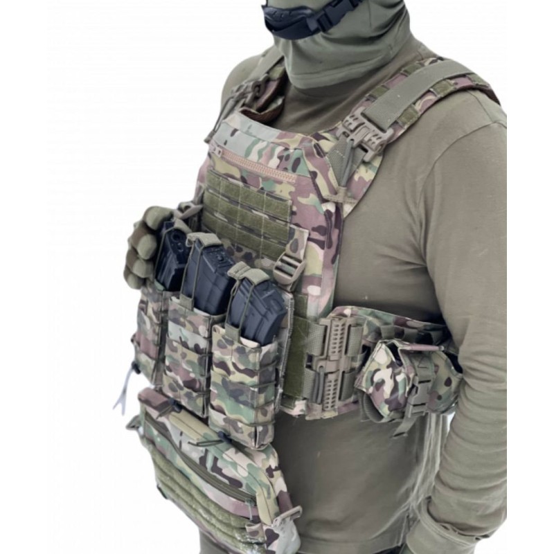 Плитоноска без плит з підсумками No Brand KR Cordura 1000D One Size Мультикам (1724442970)