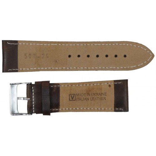 Ремінець для годинника зі шкіри Mykhail Ikhtyar 24 мм Коричневий (S508-24S brown) Ремінець для годинника зі шкіри Mykhail Ikhtyar 24 мм Коричневий (S508-24S brown)