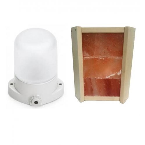 Світильник для лазні LINDNER Lisilux + Огорожа для світильника PRO 350х280 мм з гімалайської сіллю 3 Світильник для лазні LINDNER Lisilux + Огорожа для світильника PRO 350х280 мм з гімалайської сіллю 3