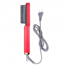 Електричний гребінець-випрямляч для волосся та бороди Hair Style UKC праска з турмаліновим покриттям 6 температурних режимів Червоний