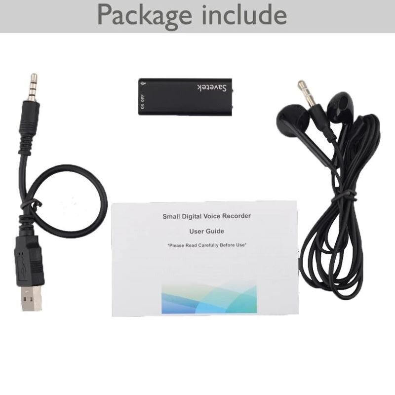 Мініатюрний диктофон з активацією голосом Savetek 200 (GS-R01s), 32 Гб, Mp3, VOX, 8 годин запису