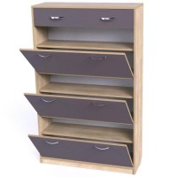 Тумба для взуття Тиса Мебель ТО-140 Дуб сонома Графіт 145x90 см Тумба для взуття Тиса Мебель ТО-140 Дуб сонома Графіт 145x90 см