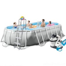 Каркасний басейн Intex 26796-7, 503 x 274 x 122 см (7 900 л/год, драбина, тент, підстилка, набір для догляду)