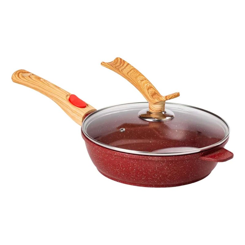 Сковорода універсальна алюмінієва зі знімною ручкою MGC 24 см Червоний (HP-4-463R)