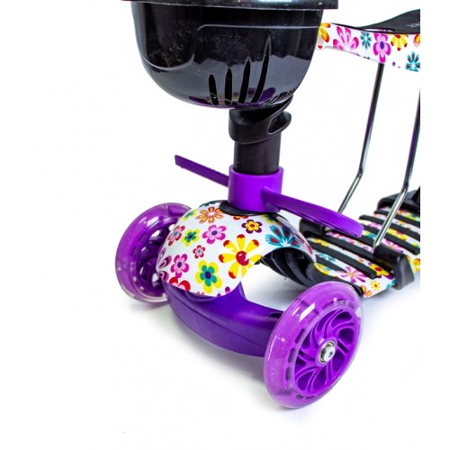 Самокат дитячий Scooter 5 в 1 Flowers 51х76х26 см Різнокольоровий (1954264907) Самокат дитячий Scooter 5 в 1 Flowers 51х76х26 см Різнокольоровий (1954264907)
