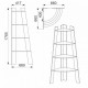 Кутова полиця-стелаж Компанит П 27 66х66х176,5 см Яблуня