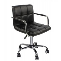 Крісло Артур КО SDM на колесах, регульоване по висоті, екокожа Чорний