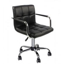 Крісло Артур КО SDM на колесах, регульоване по висоті, екокожа Чорний