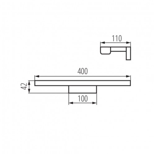 Бра для ванної кімнати Kanlux Asten 40x11x4.2 см Біло-чорний (Kan26683)