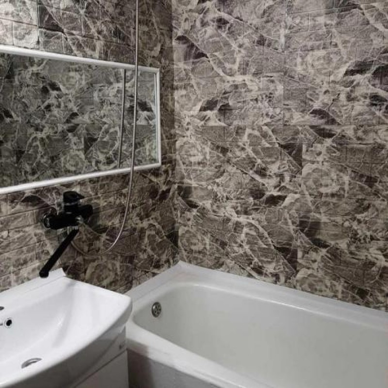 Самоклеюча декоративна 3D панель під цеглу чорний мармур у рулоні 20 м 3D Loft 20000x700x3мм