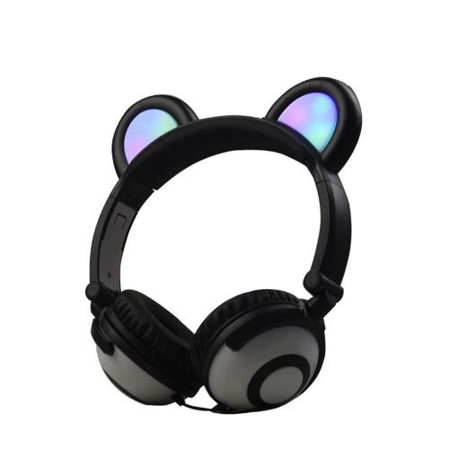 Навушники Linx Bear Ear Headphone з ведмежими вушками LED підсвічування 350 mAh Чорний (SUN1859) Навушники Linx Bear Ear Headphone з ведмежими вушками LED підсвічування 350 mAh Чорний (SUN1859)