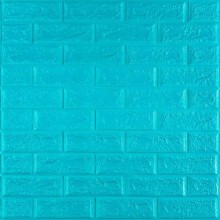 3D панель самоклеюча цегла Бірюза 700х770х5мм (002-5) Sticker Wall SW-00000084