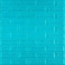 3D панель самоклеюча цегла Бірюза 700х770х5мм (002-5) Sticker Wall SW-00000084