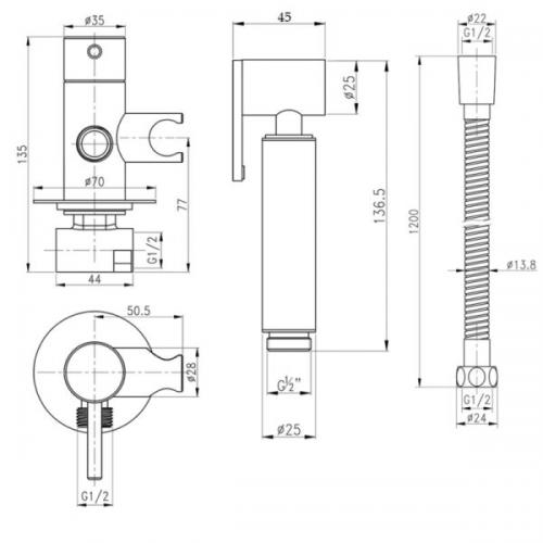 Набір для гігієнічного душу (k35) Qtap Inspai Varius CRM V00440001 QTINSVARCRMV00440001 в інтернет супермаркеті PbayMarket!