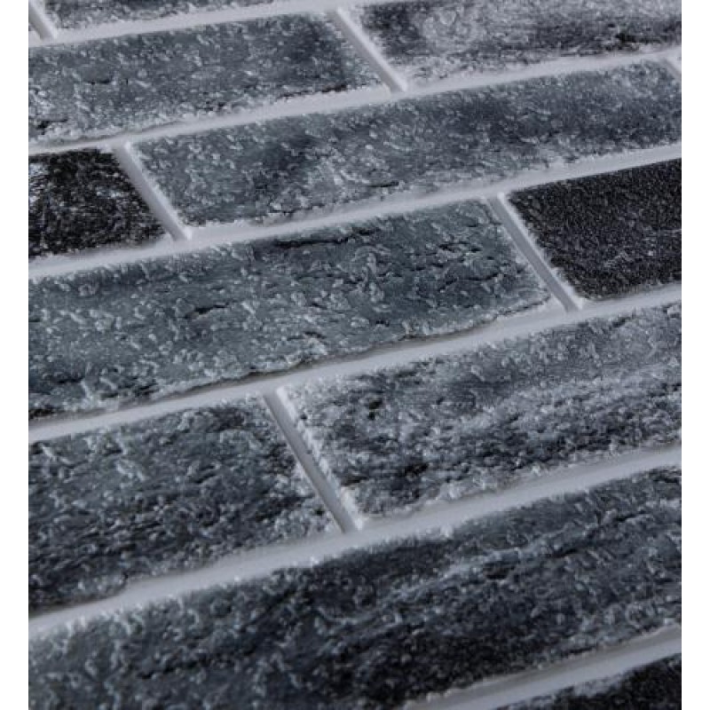 Самоклеюча декоративна 3D панель цегла 3D Loft сіро-синій клінкер 700x700x5 мм (413)