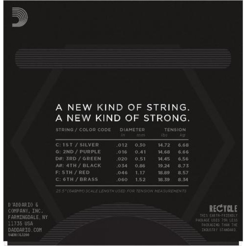 Струни для електрогітари D'Addario NYXL1260 Extra Heavy 12/60 Струни для електрогітари D'Addario NYXL1260 Extra Heavy 12/60
