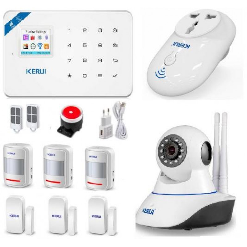 Сигналізація Kerui W18 max Double + WI-FI IP камера + WI-FI розумна розетка (DFJKDFIJUF8FKF)
