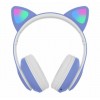 Бездротові Bluetooth навушники з вушками Cat Ear VZV-23M/7805 LED Сині в інтернет супермаркеті PbayMarket!