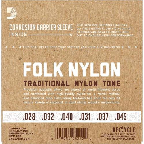 Струни для класичної гітари D'Addario EJ34 Folk Nylon Ball End 80/20 Bronze/Black Nylon Trebles Струни для класичної гітари D'Addario EJ34 Folk Nylon Ball End 80/20 Bronze/Black Nylon Trebles
