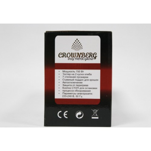 Електричний тостер з 6-ма ступенями прожарювання Crownberg CB-1106 750 вт (1805539907) Електричний тостер з 6-ма ступенями прожарювання Crownberg CB-1106 750 вт (1805539907)