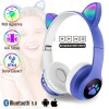 Повнорозмірні навушники бездротові Cat Headset M23 Bluetooth з RGB підсвічуванням та котячими вушками Blue в інтернет супермаркеті PbayMarket!