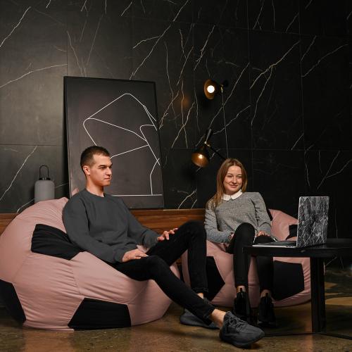 Крісло мішок М'яч Оксфорд 120см Студія Комфорту Великий Кава з молоком + Чорний Крісло мішок М'яч Оксфорд 120см Студія Комфорту Великий Кава з молоком + Чорний