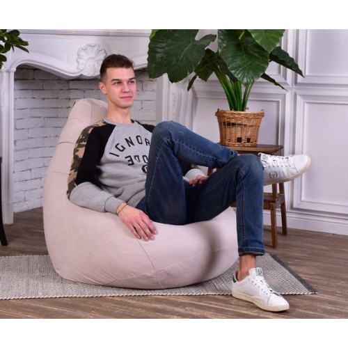 Крісло Мішок Груша Велюр 120х85 Студія Комфорту Стандарт бежевий Крісло Мішок Груша Велюр 120х85 Студія Комфорту Стандарт бежевий