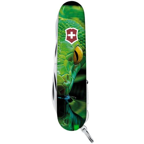 Складаний ніж Victorinox Huntsman Zodiac Зелена дерев'яна змія 91 мм Різнокольоровий (1.3713.3_Z4310pk) Складаний ніж Victorinox Huntsman Zodiac Зелена дерев'яна змія 91 мм Різнокольоровий (1.3713.3_Z4310pk)