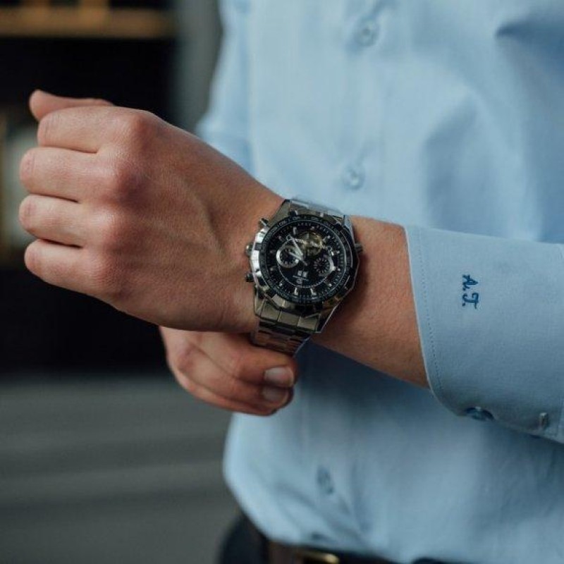 Чоловічий наручний годинник Forsining Texas Сріблястий (1452785554)