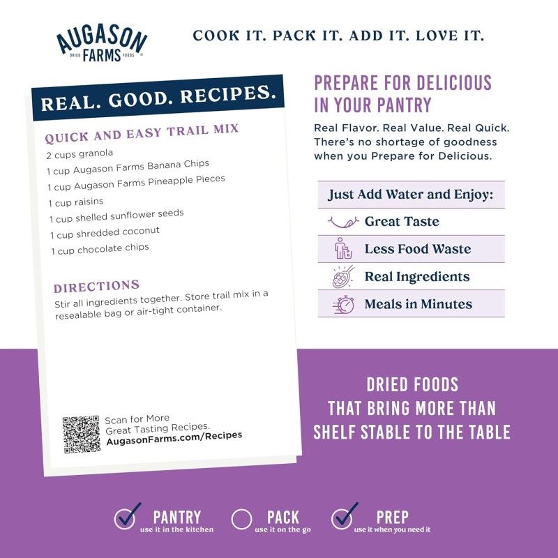 Сублімовані банани з великим терміном придатності 10 років Augason Farms, 22 порції