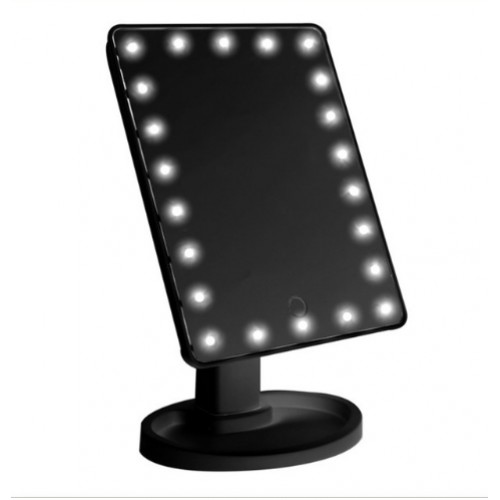 Настільне дзеркало для макіяжу SUNROZ з LED підсвічуванням Чорне (hub_APnH59223)