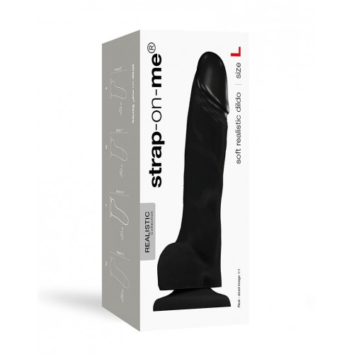 Реалістичний фалоімітатор Strap-On-Me SOFT REALISTIC DILDO Black - Size L в інтернет супермаркеті PbayMarket!