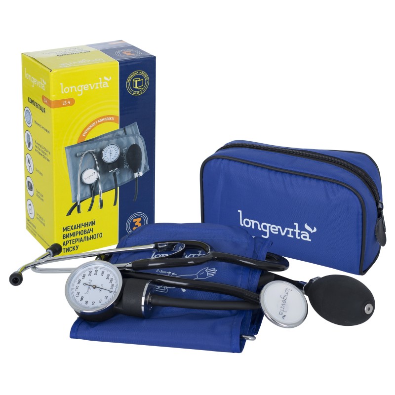 Механічний вимірювач тиску Longevita LS-4 (стетоскоп у комплекті) (5929741)