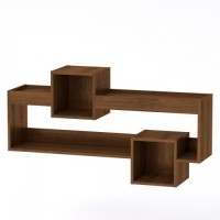 Настінна полиця Компаніт МГ-6 навісна-2 Горіх екко (120х28х65 см) Настінна полиця Компаніт МГ-6 навісна-2 Горіх екко (120х28х65 см)