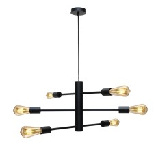 Люстра підвісна MSK Electric Asket на шість плафонів Е27 NL 6120-6 BK Чорний (619774)