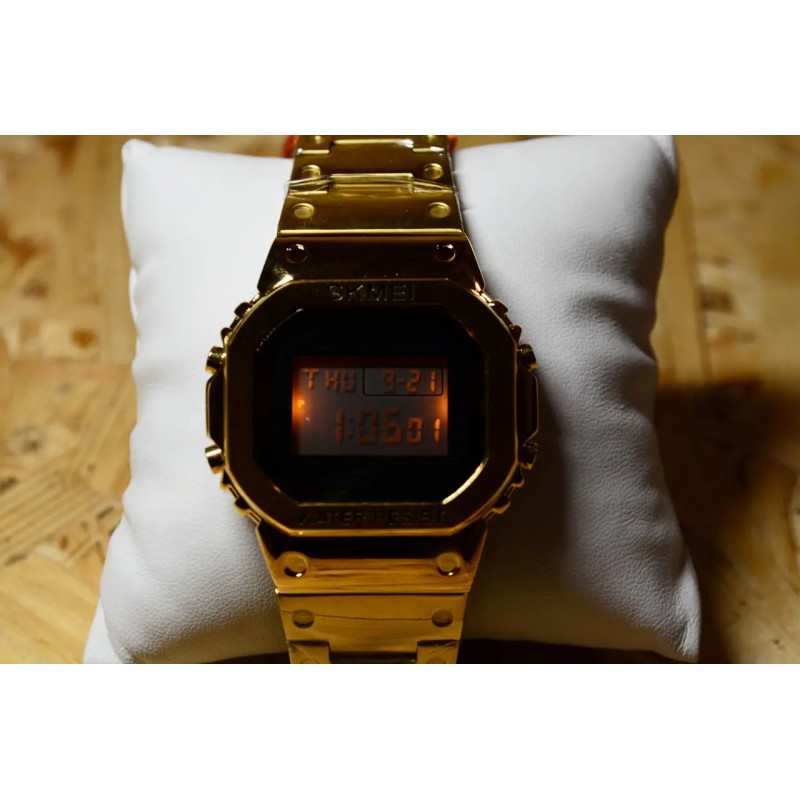 Чоловічий наручний годинник Skmei 1456 Singapore Золотистий