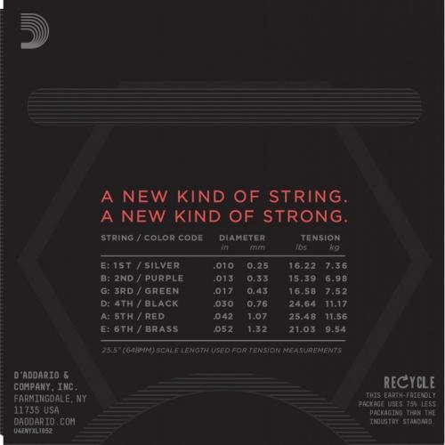 Струни для електрогітари D'Addario NYXL1052 Nickel Wound Light Top / Heavy Bottom Electric Guitar Strings 10/52 Струни для електрогітари D'Addario NYXL1052 Nickel Wound Light Top / Heavy Bottom Electric Guitar Strings 10/52