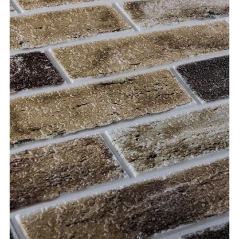 Самоклеюча декоративна 3D панель цегла 3D Loft пісочний клінкер 700x700x5 мм (415)