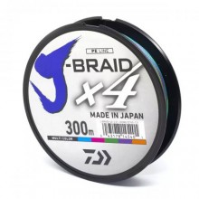 Шнур Daiwa J-Braid X4E 0.19мм 300м Multi Color (2201425 / 12745-119)