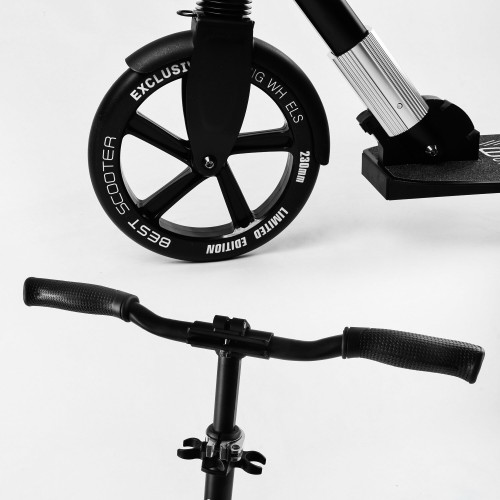 Самокат двоколісний складаний амортизатор Best Scooter PU колеса 100 кг Black (105587)