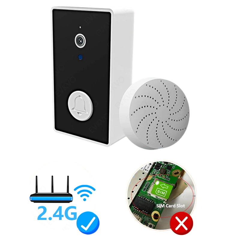 Відеодомофон Wifi на батарейках ААА з окремим бездротовим USB дзвінком Nectronix YE-B-01