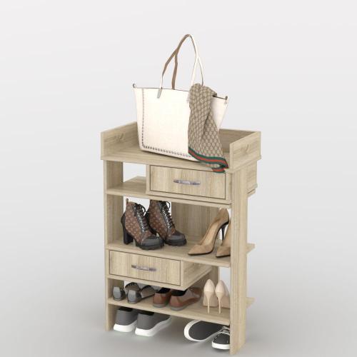 Стелаж для взуття Тиса Мебель ТО-206 Дуб сонома 91x60 см Стелаж для взуття Тиса Мебель ТО-206 Дуб сонома 91x60 см