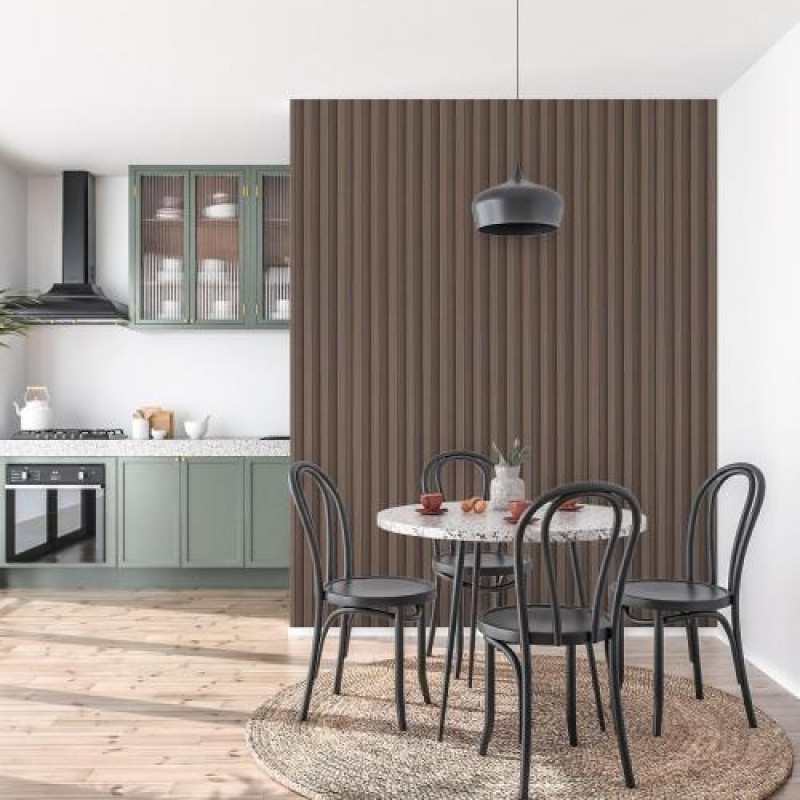 Декоративна стінова рейка Sticker Wall 160*23*3000мм (D) SW-00001538 Коричнева